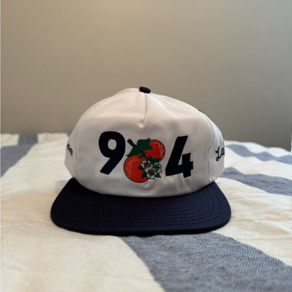 White and Navy 904 Baseball Cap